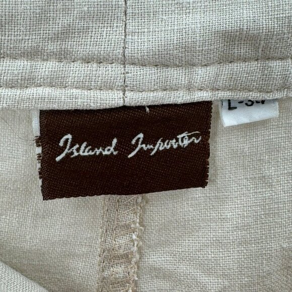 Island Importer Natural Linen Riviera Drawstring Pants Mens Size L - Picture 5 of 8